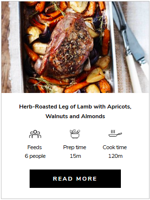 cook Herb-Roasted Leg of Lamb with Apricots, Walnuts and Almonds