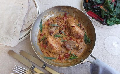 Partridge with Mustard, Bacon and Tarragon